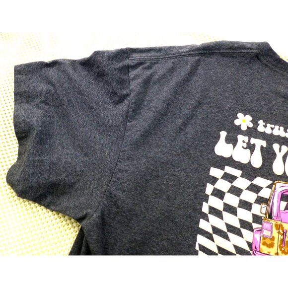 Simply Southern Pink Jeep Charcoal Graphic T-Shirt XL "Let Your Soul Lead The Wa - Picture 10 of 12